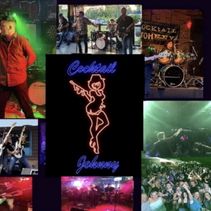 Cocktail Johnny neon sign and live band